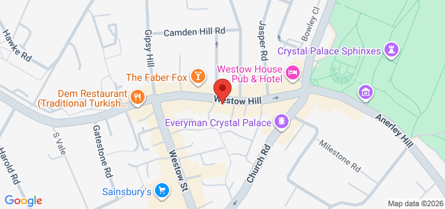 Map showing Yard Sale Pizza - Crystal Palace in London