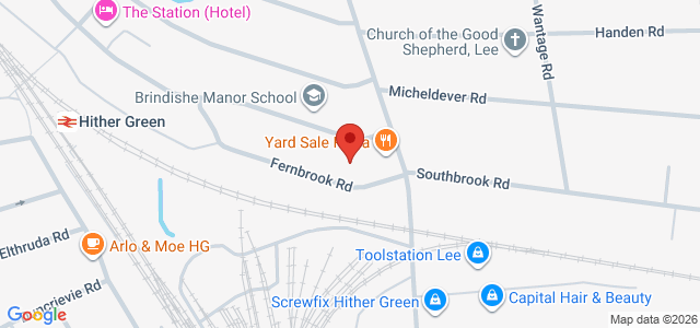 Map showing Yard Sale Pizza - Hither Green in London
