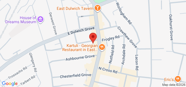 Map showing Yard Sale Pizza - East Dulwich in London