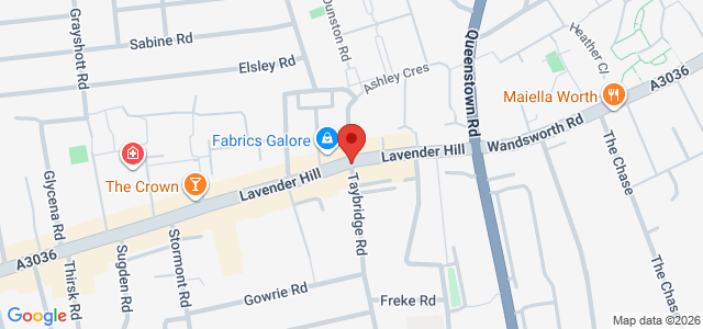 Map showing Yard Sale Pizza - Battersea in London