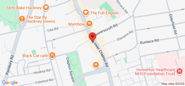 Map showing Yard Sale Pizza - Clapton in London