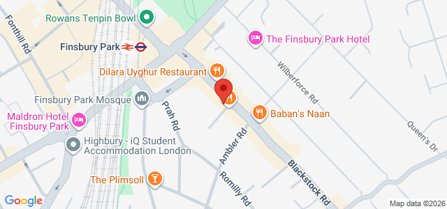 Map showing Yard Sale Pizza - Blackstock Road in London
